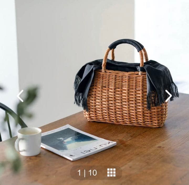 60%OFF】 北欧 暮らしの道具店 ラタン かごバッグ(内布、リネンクロス