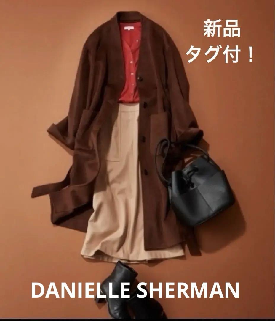 新品！未使用！タグ付！♥️PLST♥️【DS】ウール ノーカラーコート M ブラウン