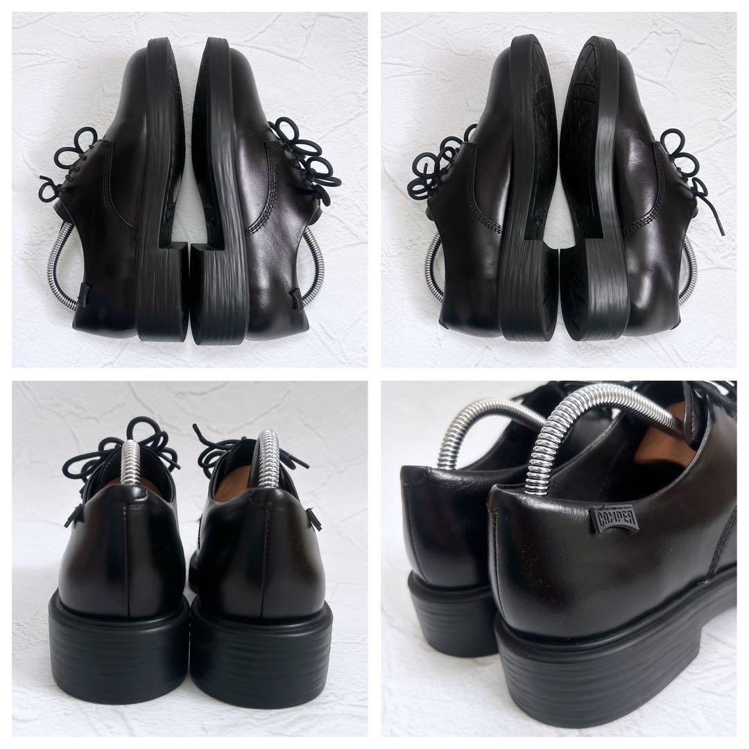 美品》CAMPER TWINS DEAN レースアップシューズ フラワー 黒