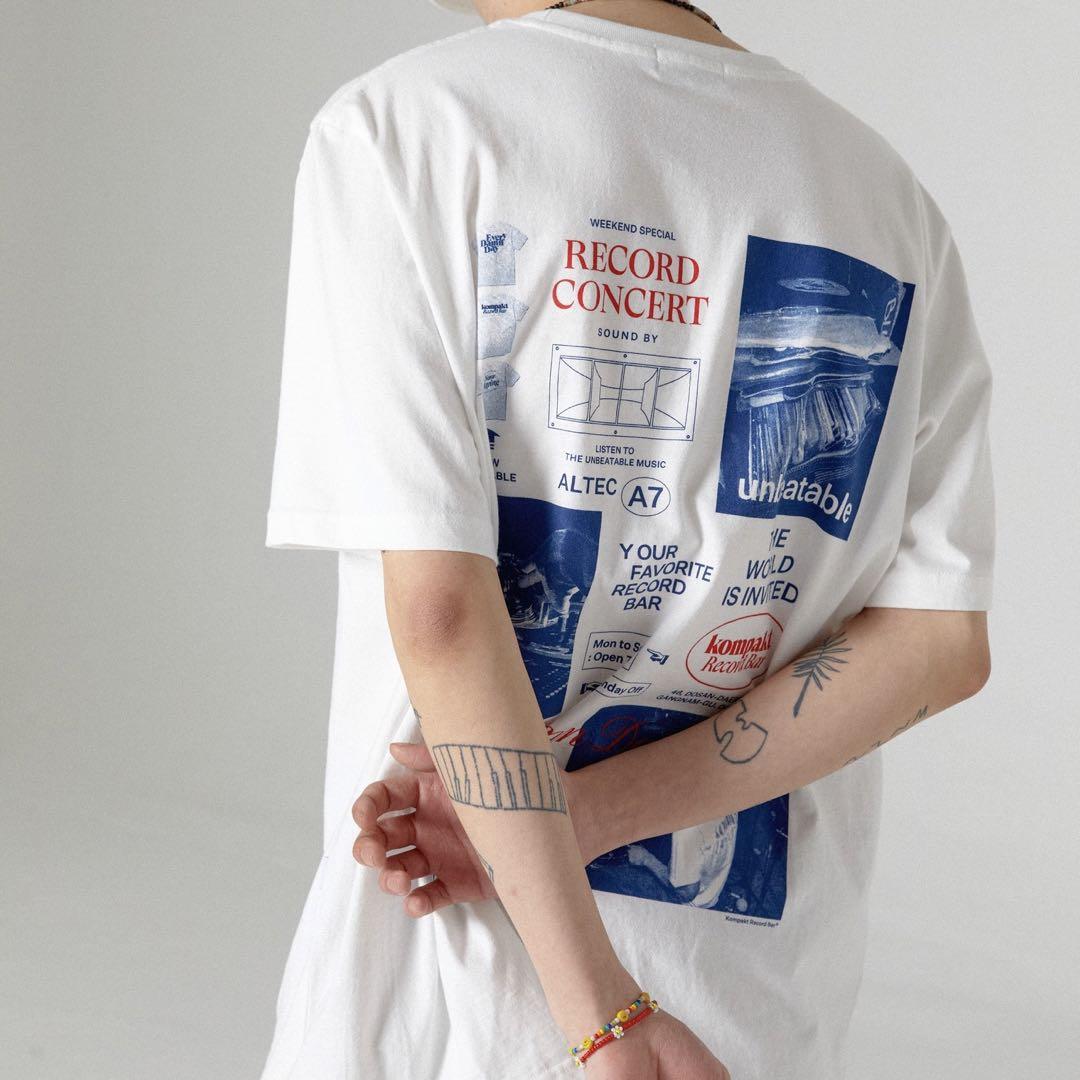 ★COMPAKT RECORD BAR★ KRB New Poster Tshirt Beige KOMPAKT RECORD BAR(コンパクトレコードバー) KRB Poster T