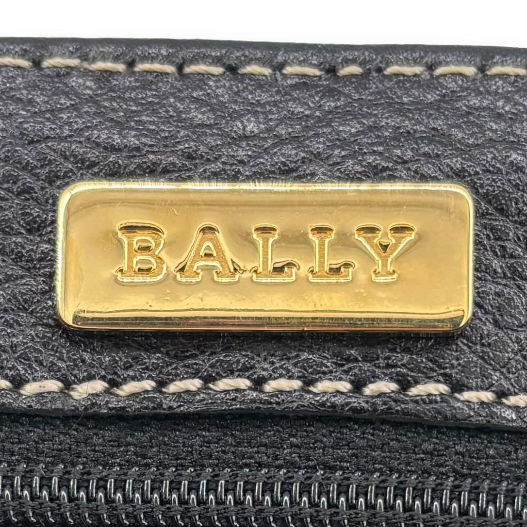 BALLY オールドバリー レザー 編み込み ゴールドチェーン ショルダーバッグ