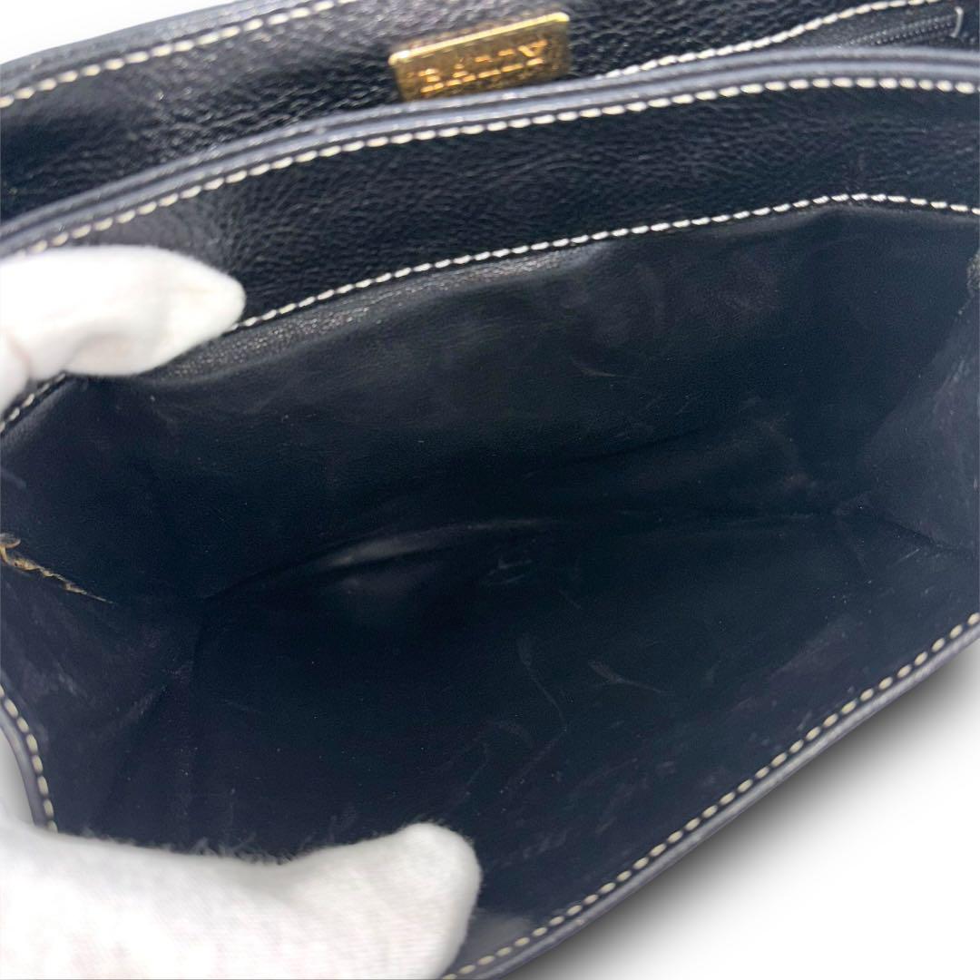 BALLY オールドバリー レザー 編み込み ゴールドチェーン ショルダーバッグ
