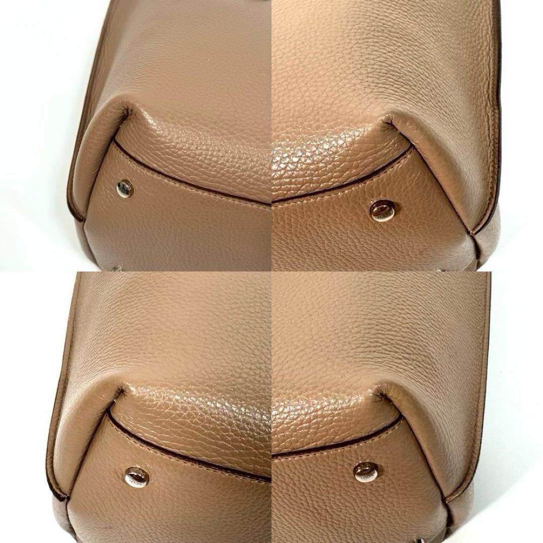 美品】トッズ ジョイ トートバッグ グレージュ A4大容量 肩がけ