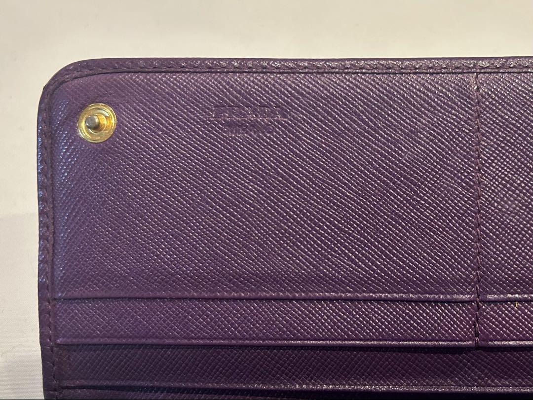 品質検査済 PRADA キルティング長財布 パープル レディース 小物