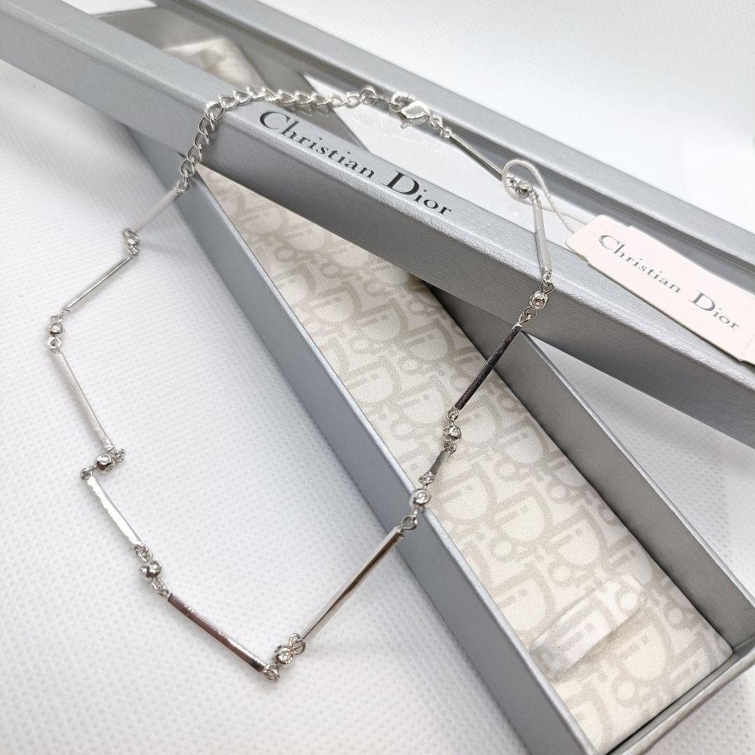 極美品✨️　ディオール　Christian Dior シルバー　チョーカー　箱付