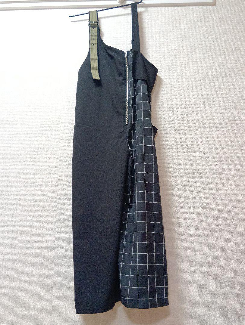 kOhAKU チェック柄アシメサロペット