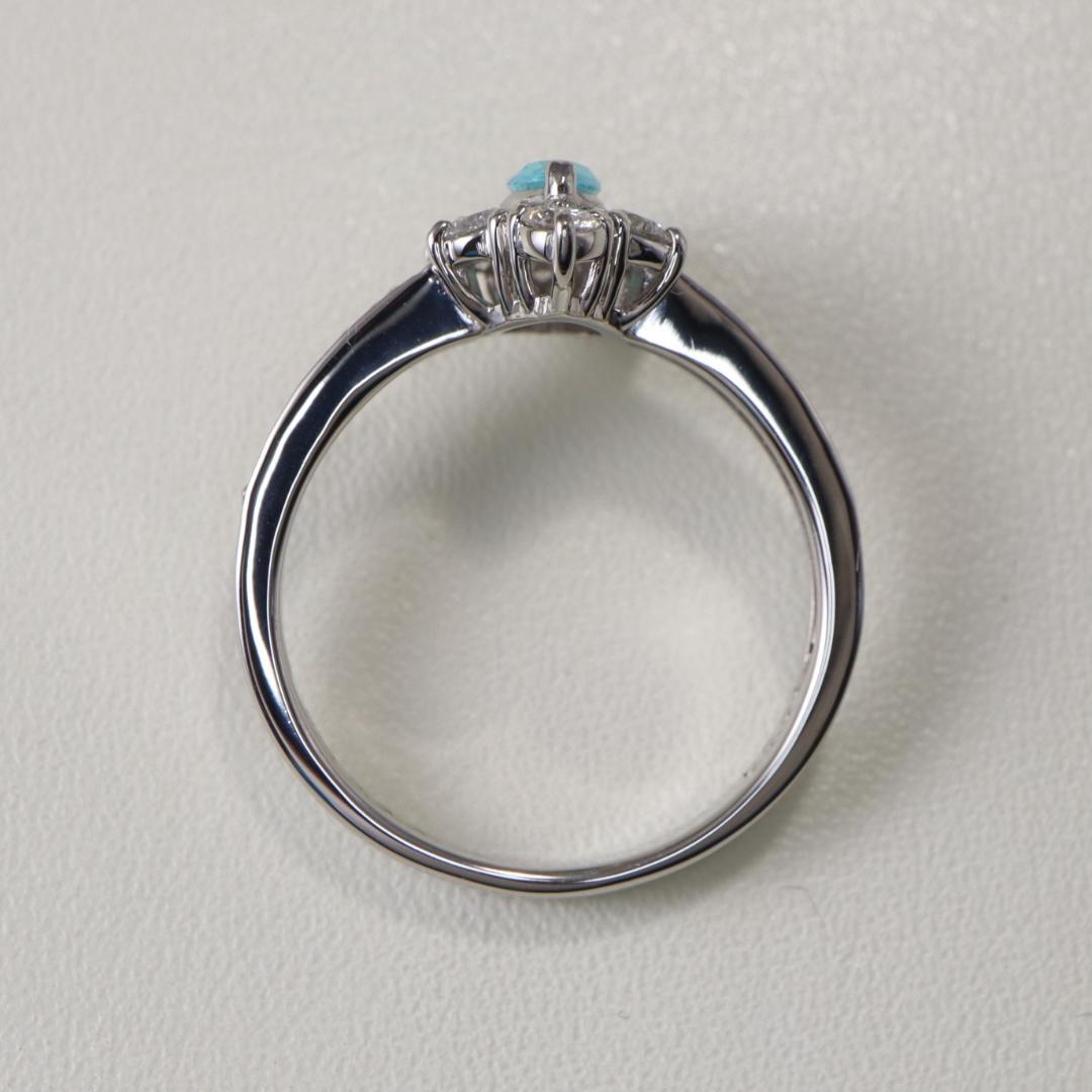 PT900パライバトルマリン・ダイヤモンドリング　Size12　鑑別カード付