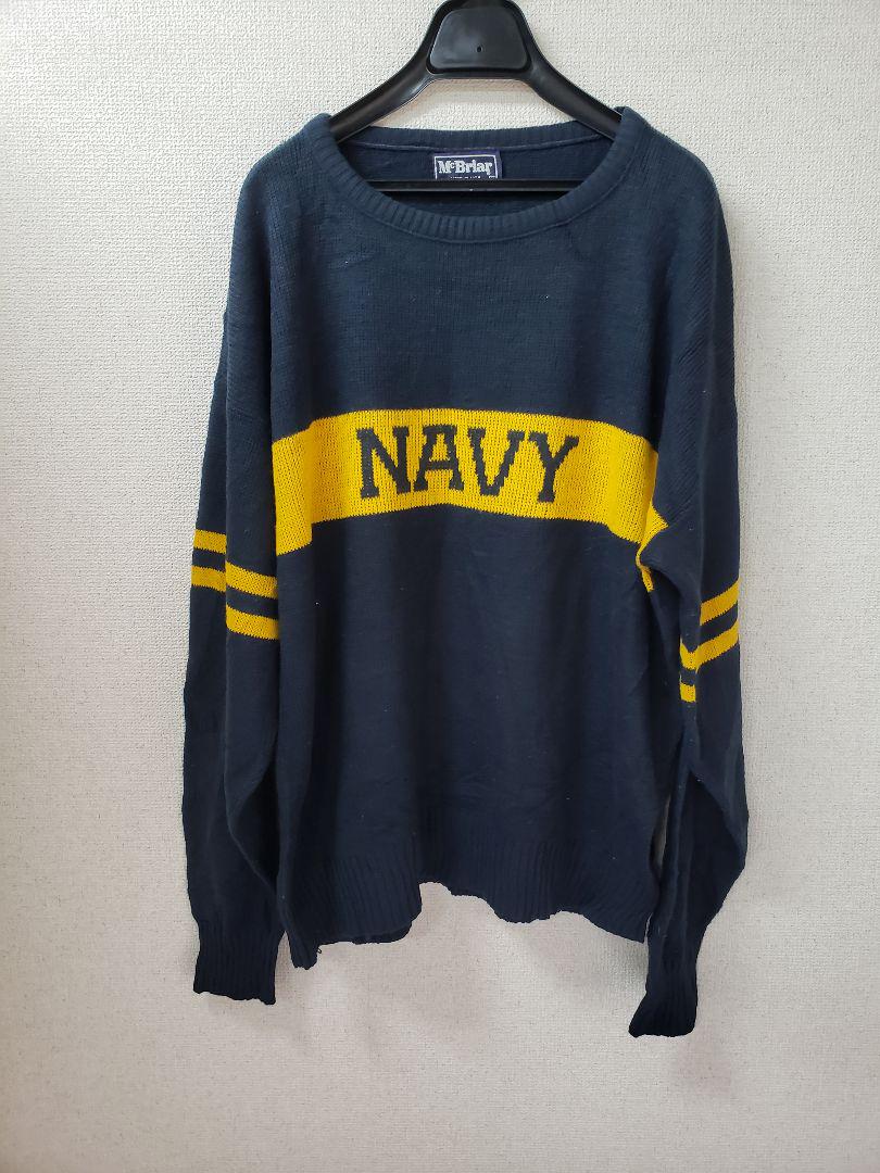 80s McBriar  USNAVY アクリルニット　ベルベルジン sizeL