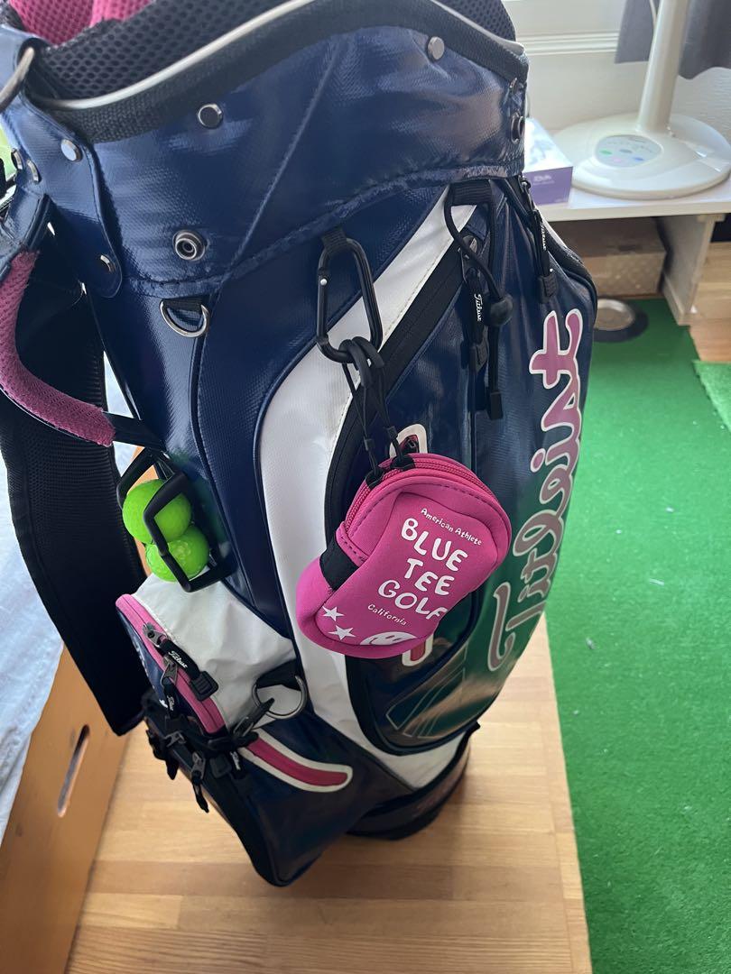 値下げしましたレディースTitleist キャディバッグ 紺/ピンク　おまけ付き