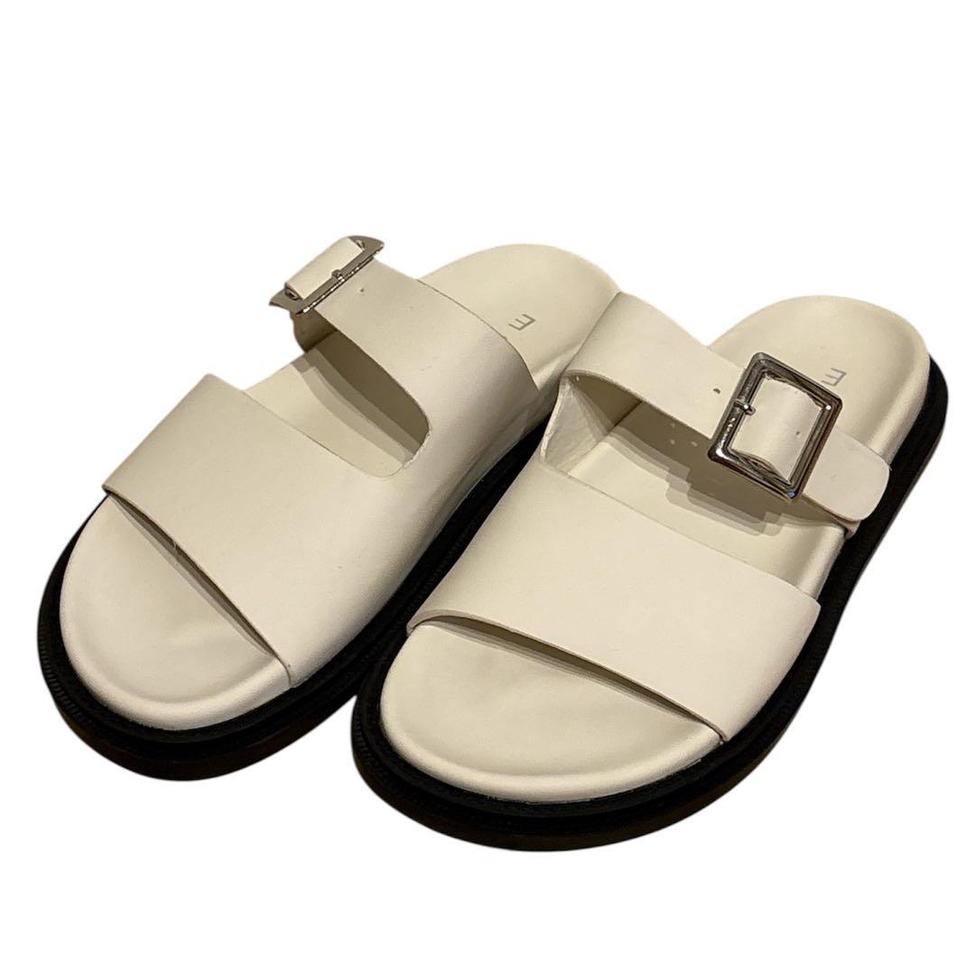 【美品】　MOHI ベルトフラットサンダル　ホワイト　37