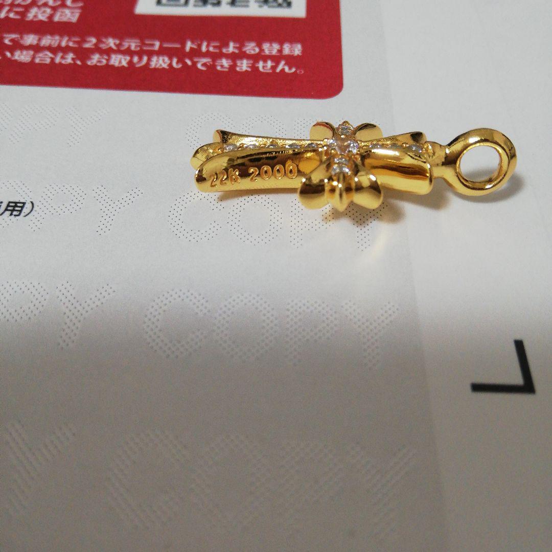 シルバー925タイニークロス22k加工