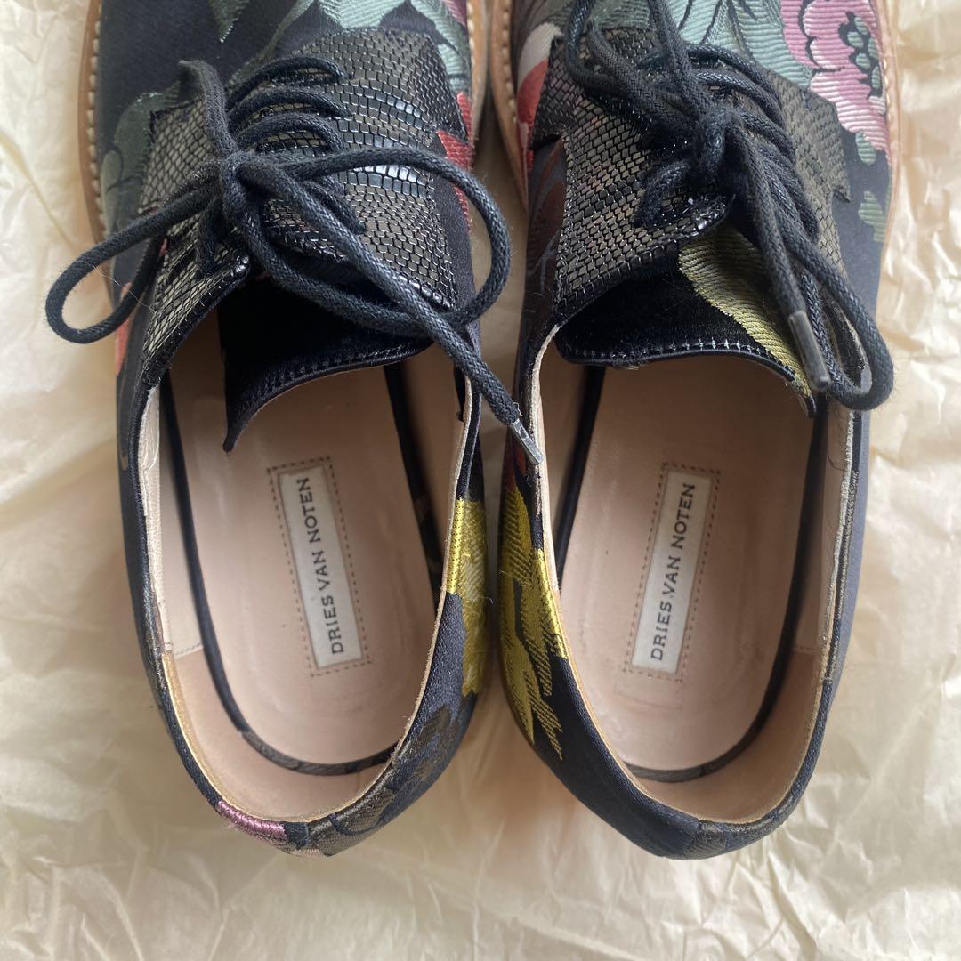 dries van noten ドリスヴァンノッテン　花柄レースアップシューズ