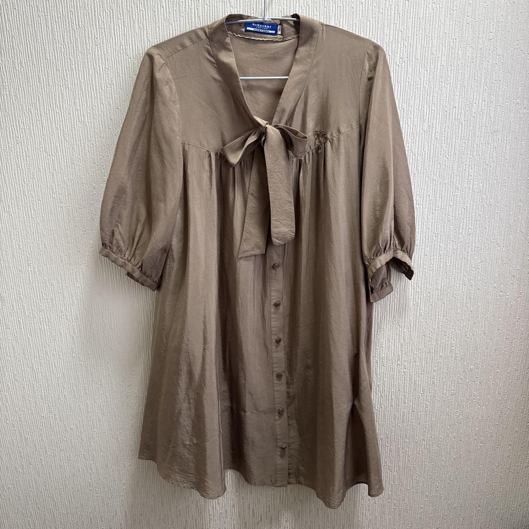 BURBERRY BLUE LABELブラウス茶色リボン - メルカリ