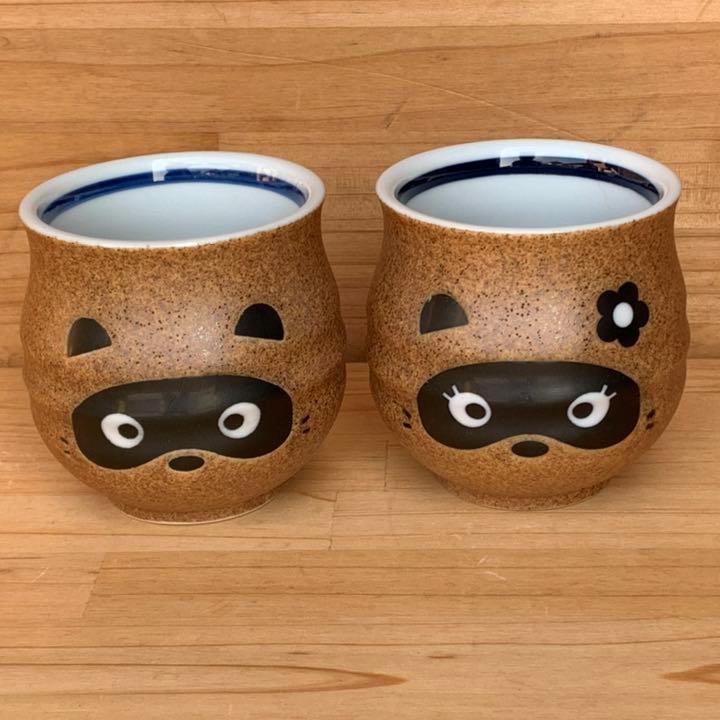 ぽんきち、ぽん子のお茶カップ カップル ペア