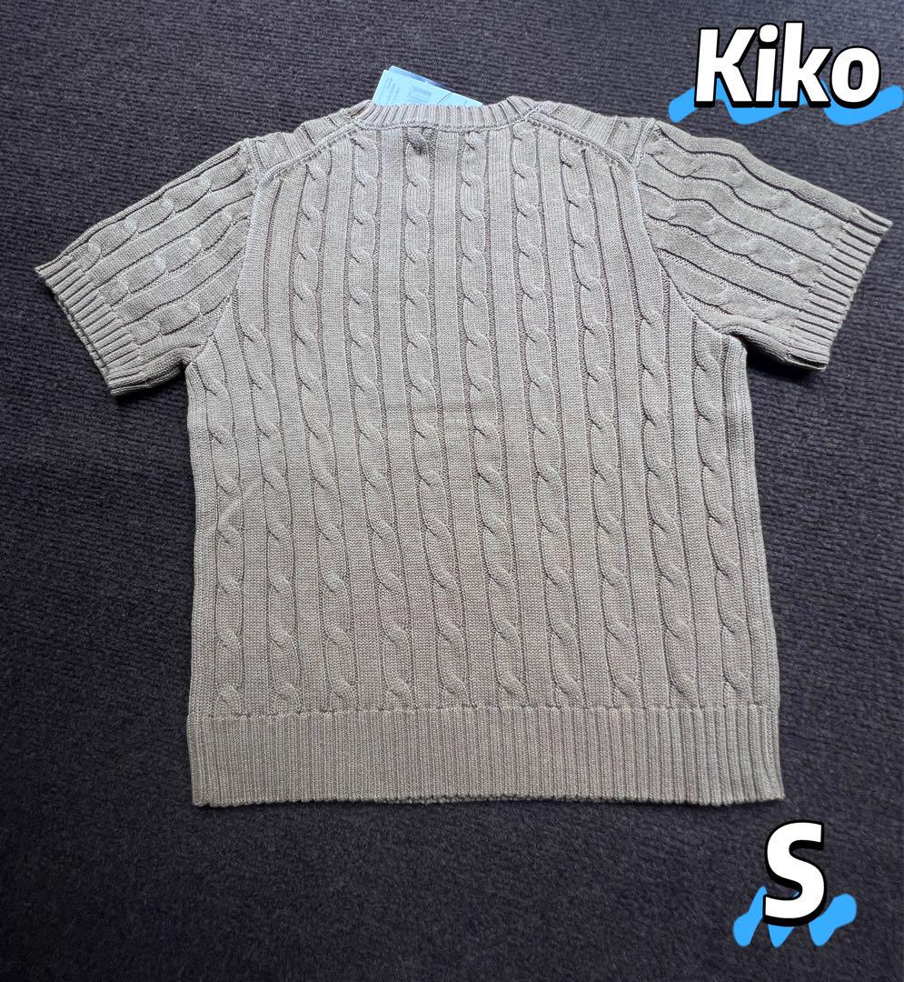 Polo Ralph Lauren半袖のニット クルーネック Sカ—キ色 hik Polo Ralph Lauren半袖のニット クルーネック Sカ—キ色z fe
