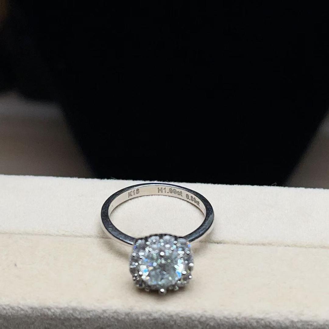 高級 18K 天然ダイヤモンド リング 1CT