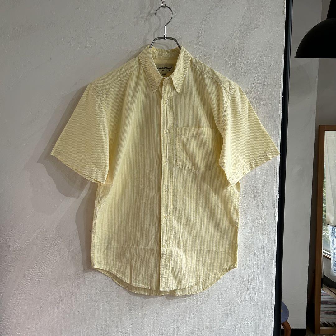 90S 白タグ Eddie Bauer ストライプ シアサッカーシャツ USA