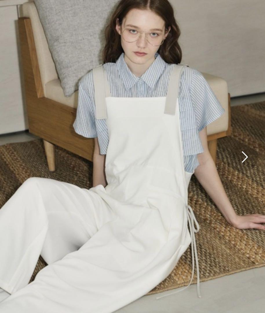 idem side ribbon overalls/リボン付オーバーオール
