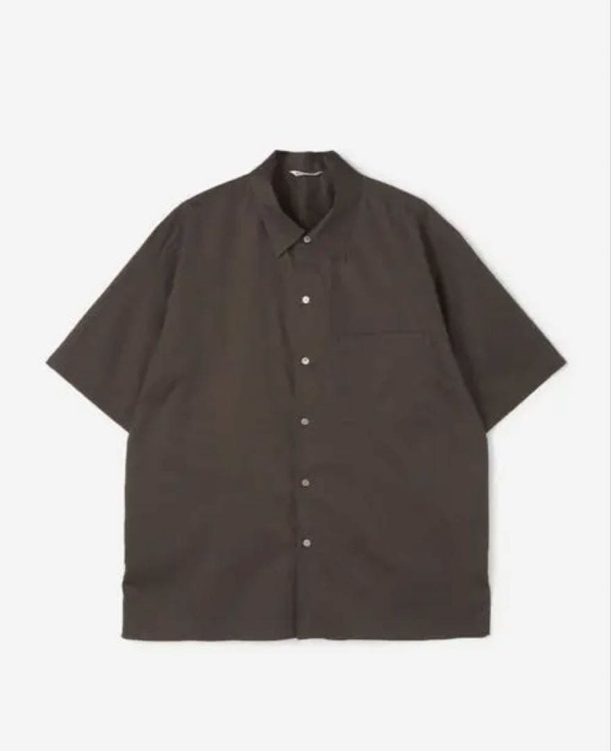 WASHED FINX TYPEWRITER OPEN COLLAR SHIRTM・AURALEE