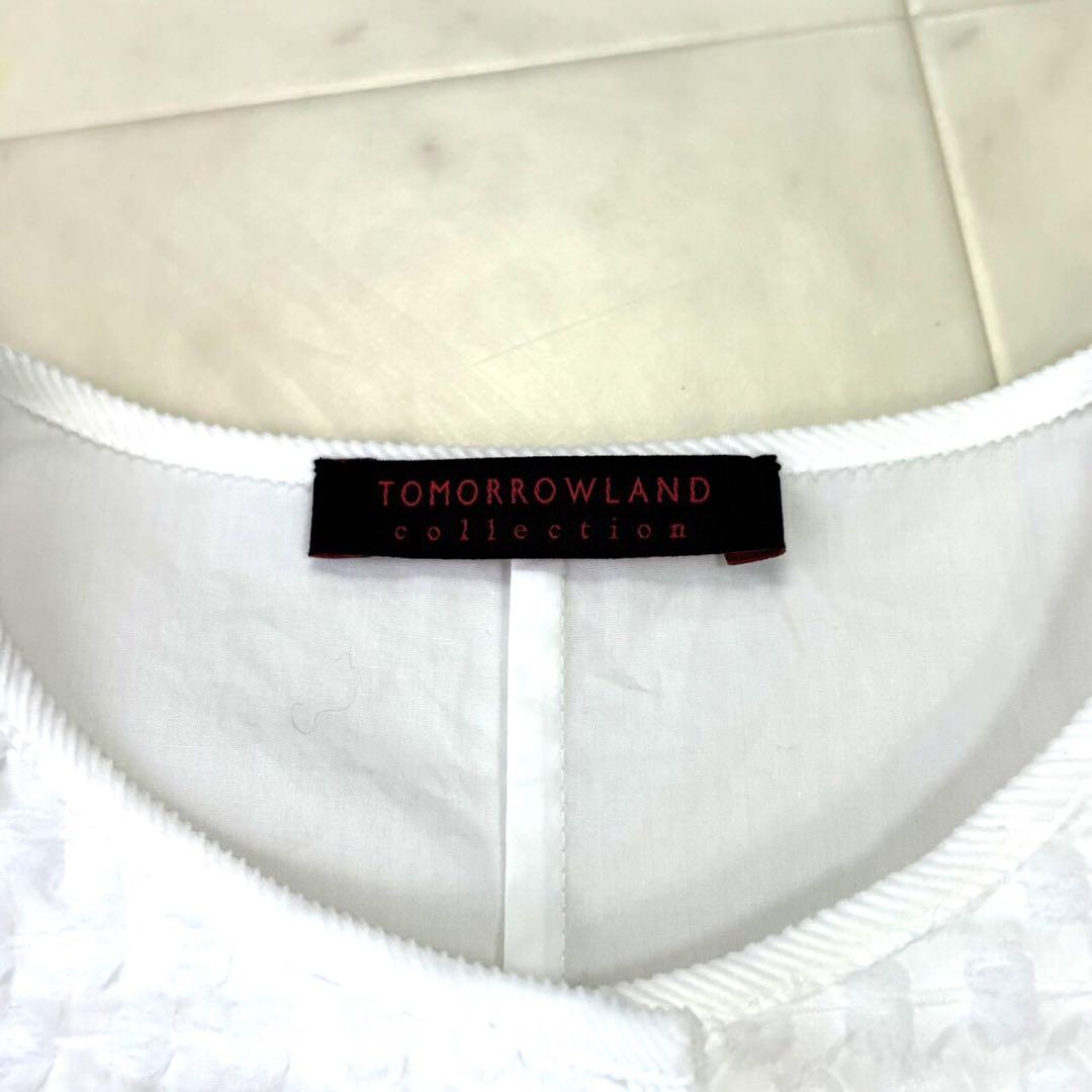 TOMORROWLAND★美品★ホワイトコンビネーション ペプラムブラウス