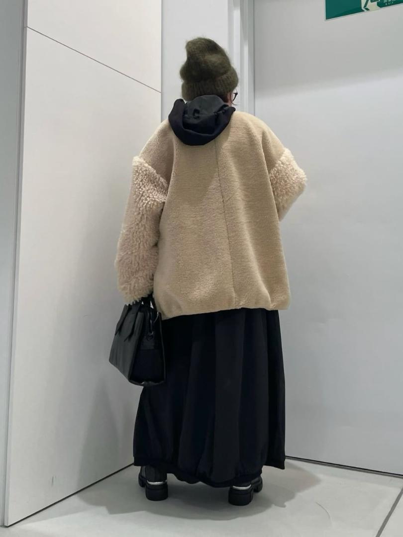 2024AW 新作 新品 LASUD スリットロゴボアブルゾン ベージュ