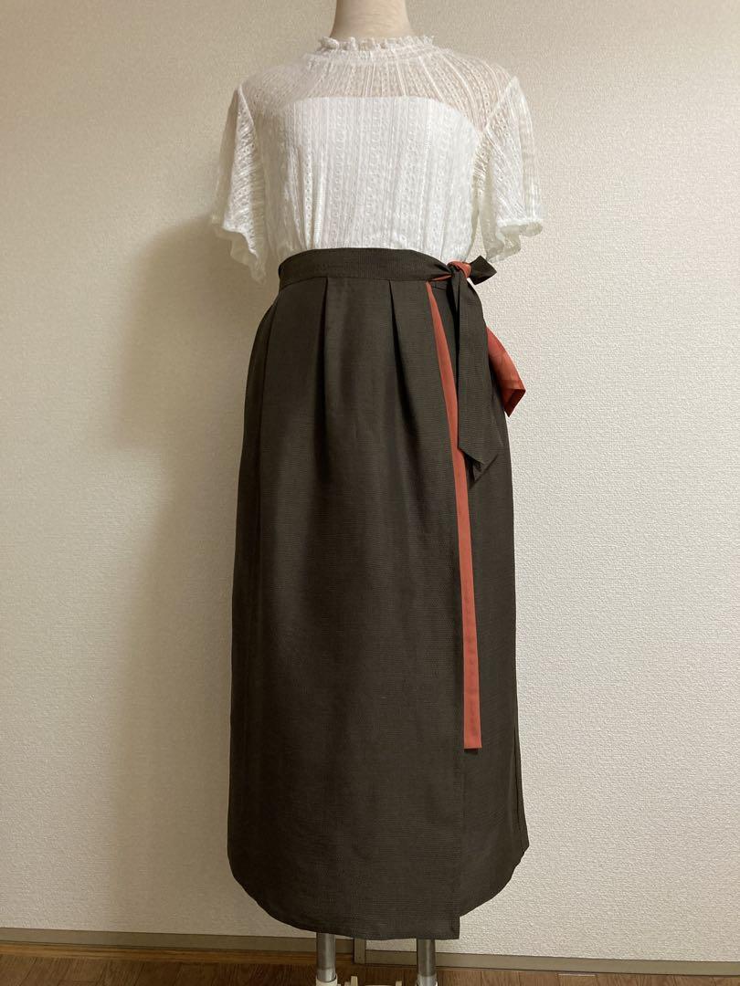 大島紬 3way手縫い ゆったり巻きスカート おまけのバック付き
