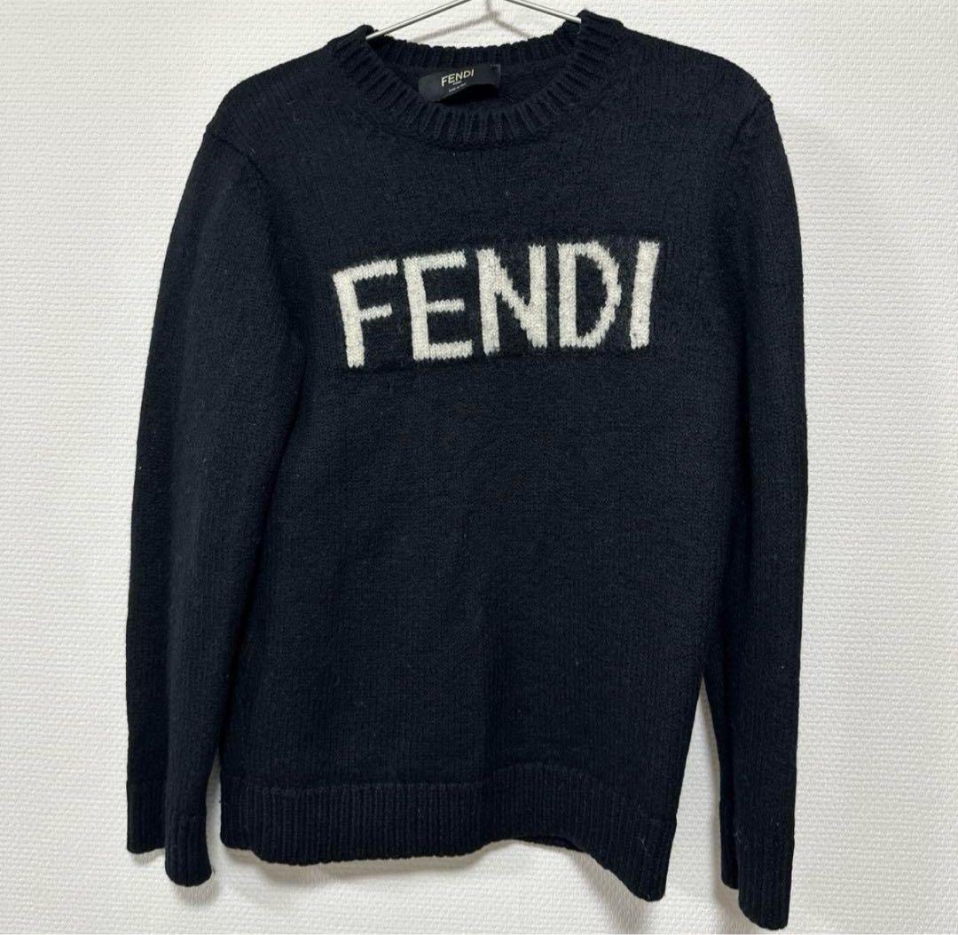 FENDI ブラック ニットセーター 50