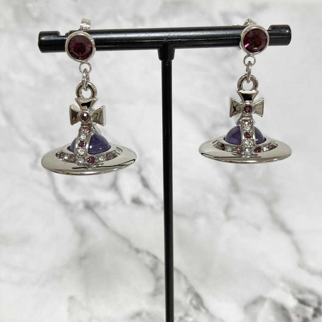 Vivienne Westwood タイニーオーブピアス　シルバー×パープル Vivienne Westwood ヴィヴィアンウエストウッド ピアス