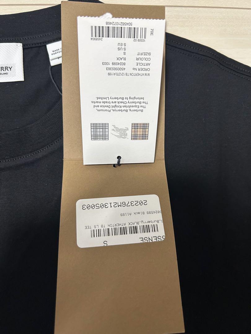バーバリー BURBERRY TB ロゴ ロンT 黒 ブラック S 新品未使用