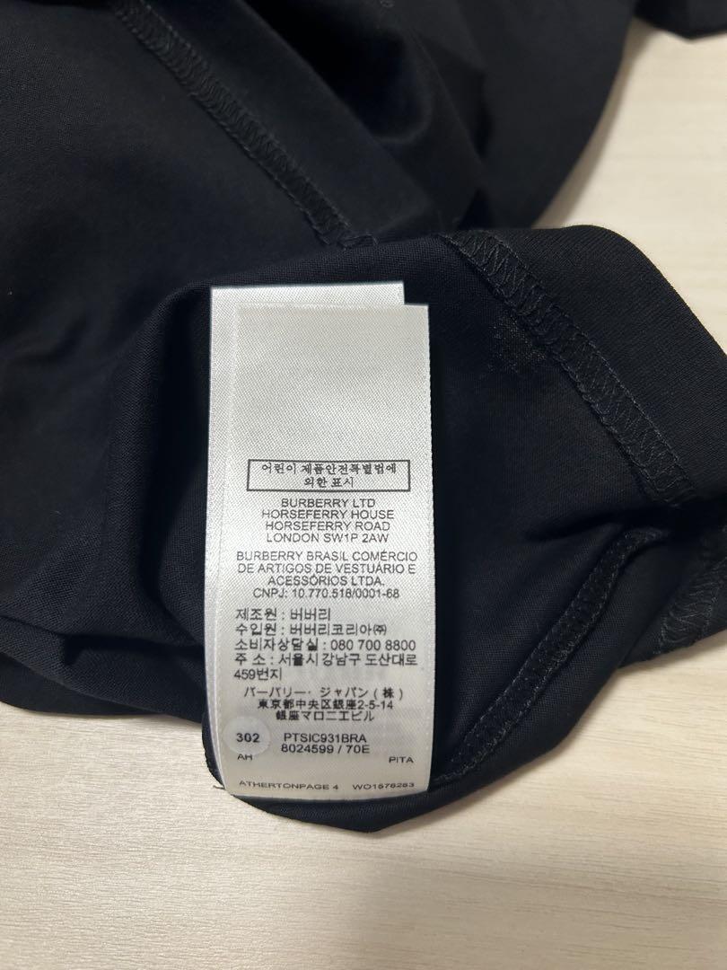 バーバリー BURBERRY TB ロゴ ロンT 黒 ブラック S 新品未使用