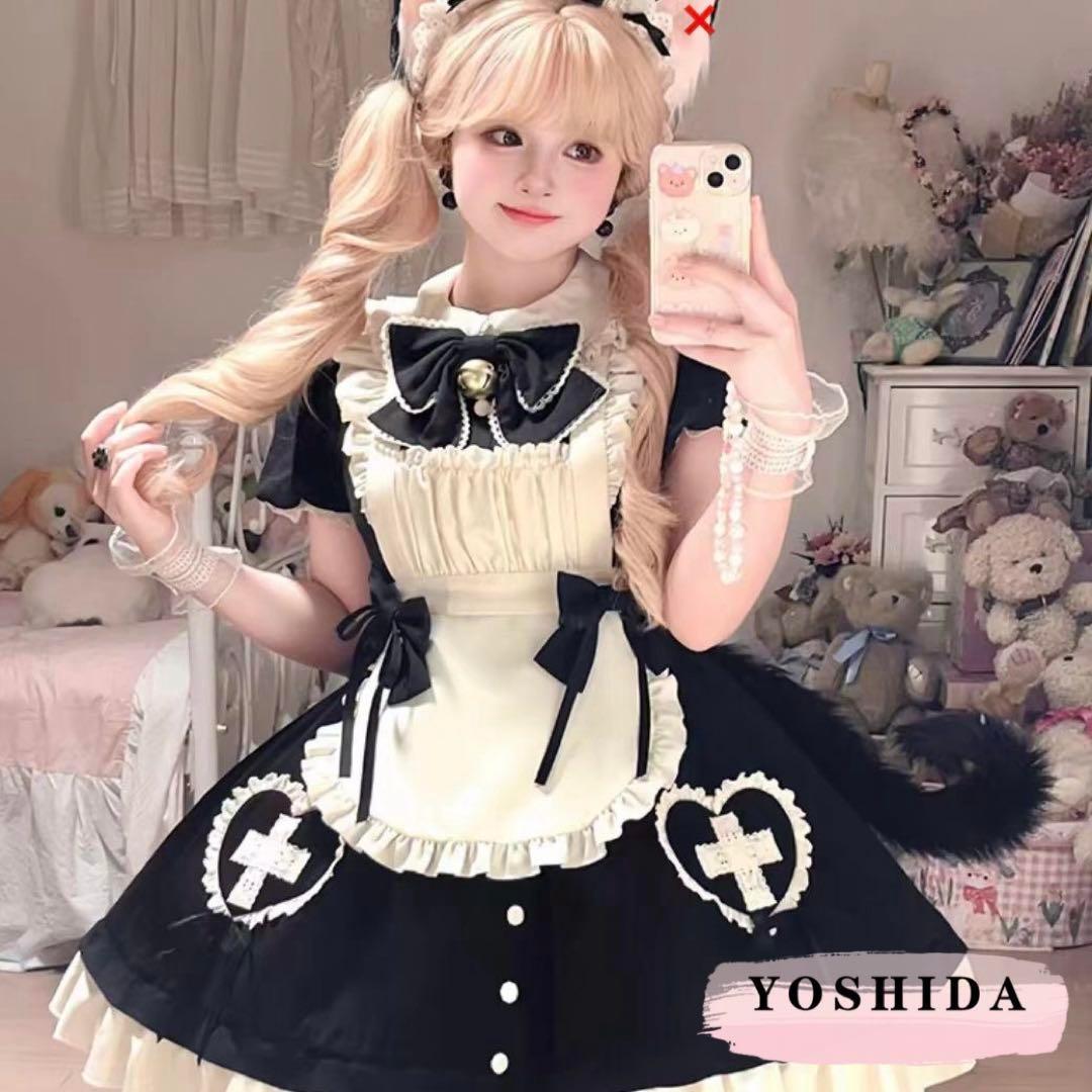 1259❤️メイド服ワンピース超可愛い撮影レディースイベント服ロリータ❤️M