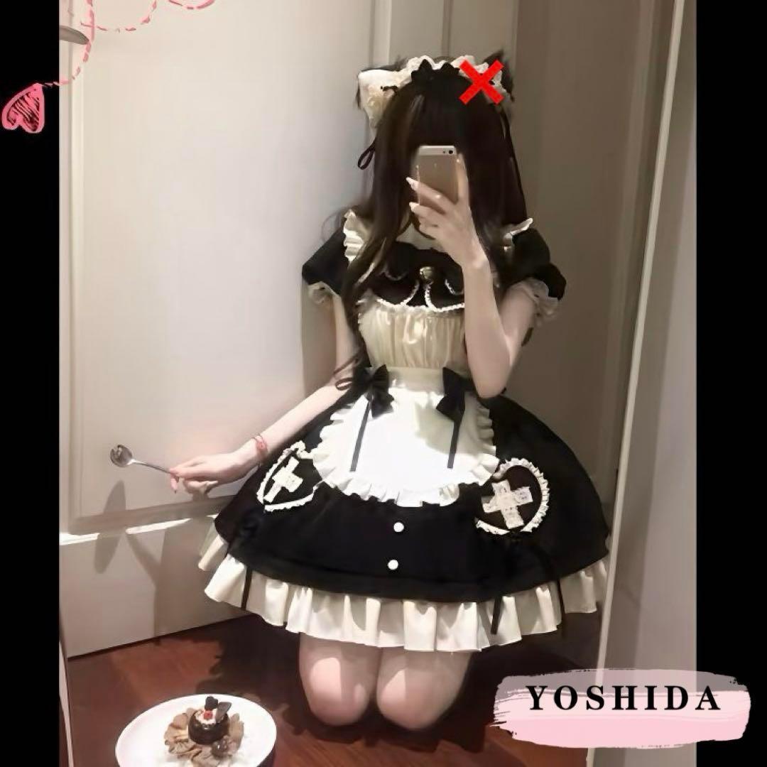 1259❤️メイド服ワンピース超可愛い撮影レディースイベント服ロリータ❤️M