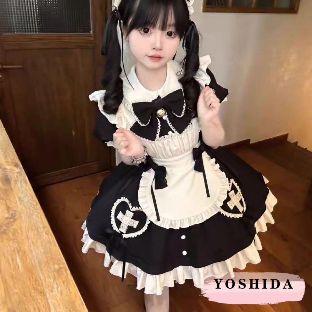 1259❤️メイド服ワンピース超可愛い撮影レディースイベント服ロリータ❤️M