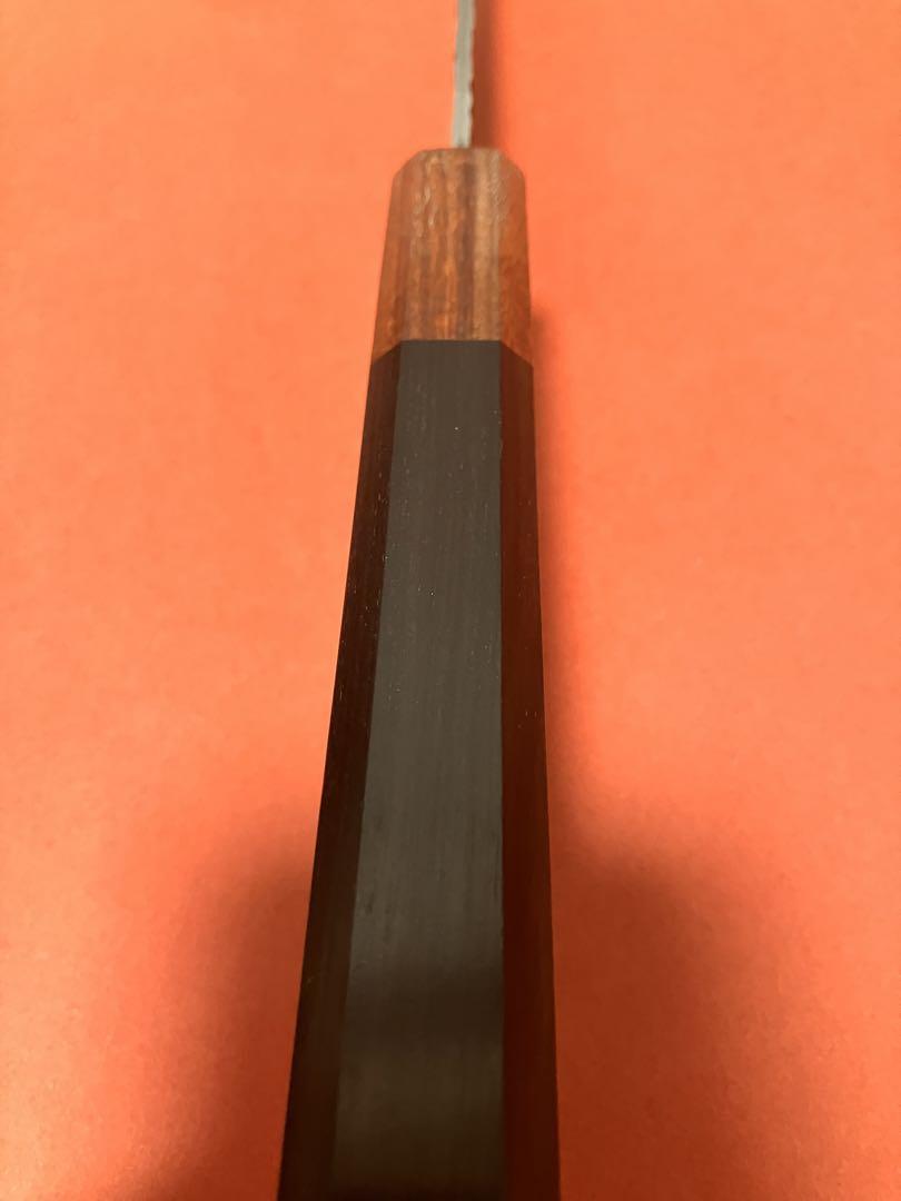 V金10号67層ダマスカス 黒打ち仕上げペティナイフ150mm バールウッド柄