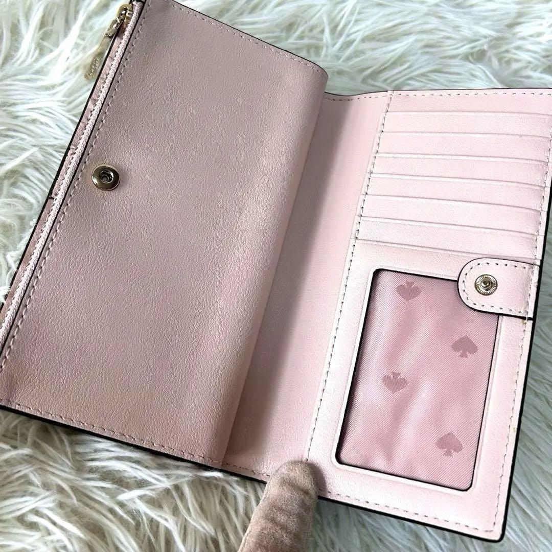 新品タグ付✨kate spade レザー 長財布 パスケース付 ブラック