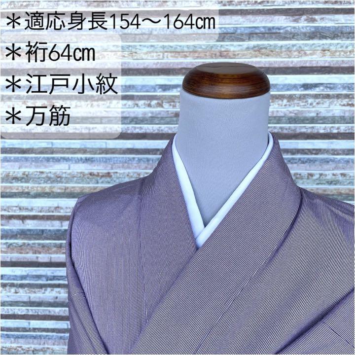 春の最新作!送料無料 AK-066 江戸小紋 万筋 正絹 広衿 袷 紋無 着物