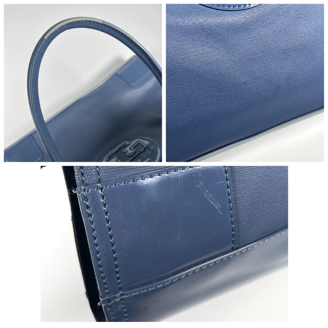 TORY BURCH トリーバーチ　キャンバス　エナメル　トートバッグ　ロゴ