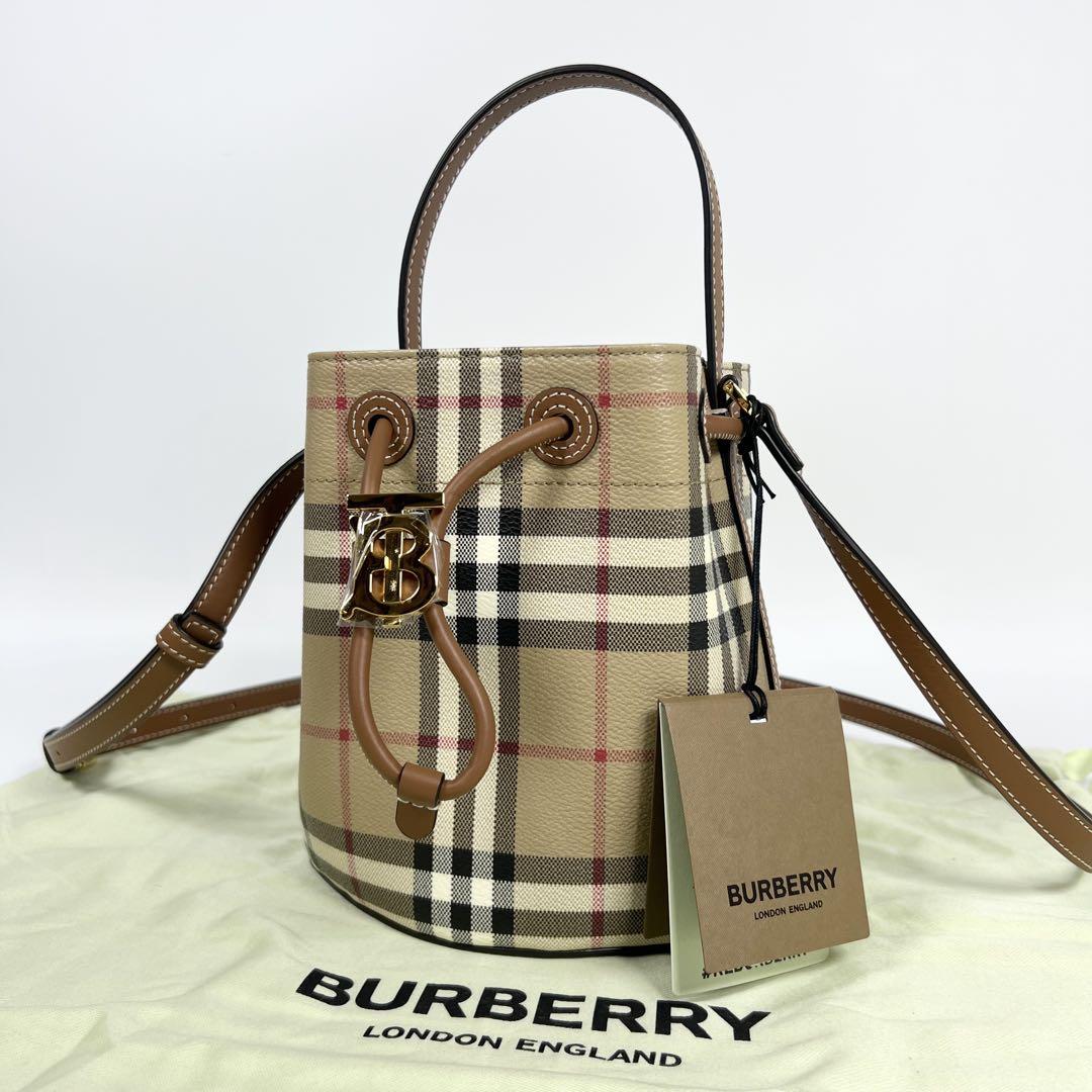 新品未使用】BURBERRY ミニTBバケットバッグ 巾着 ショルダー