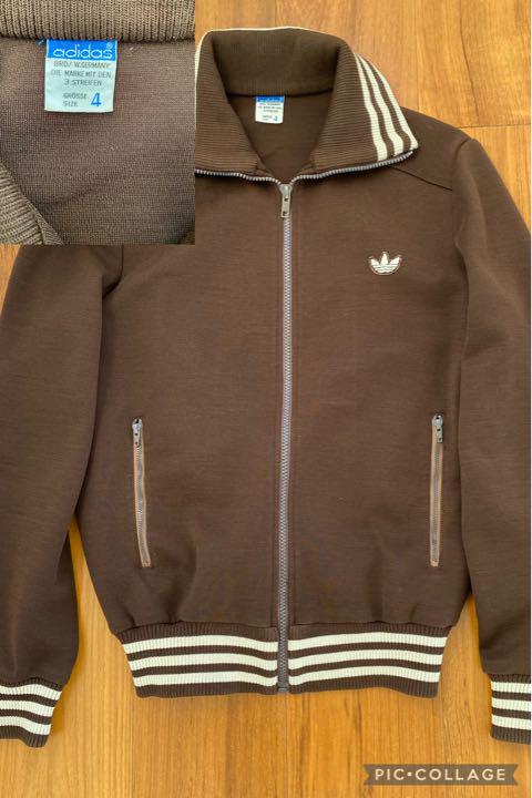希少・adidas デサントヴィンテージトラックジャケットブラウンウールブレンド