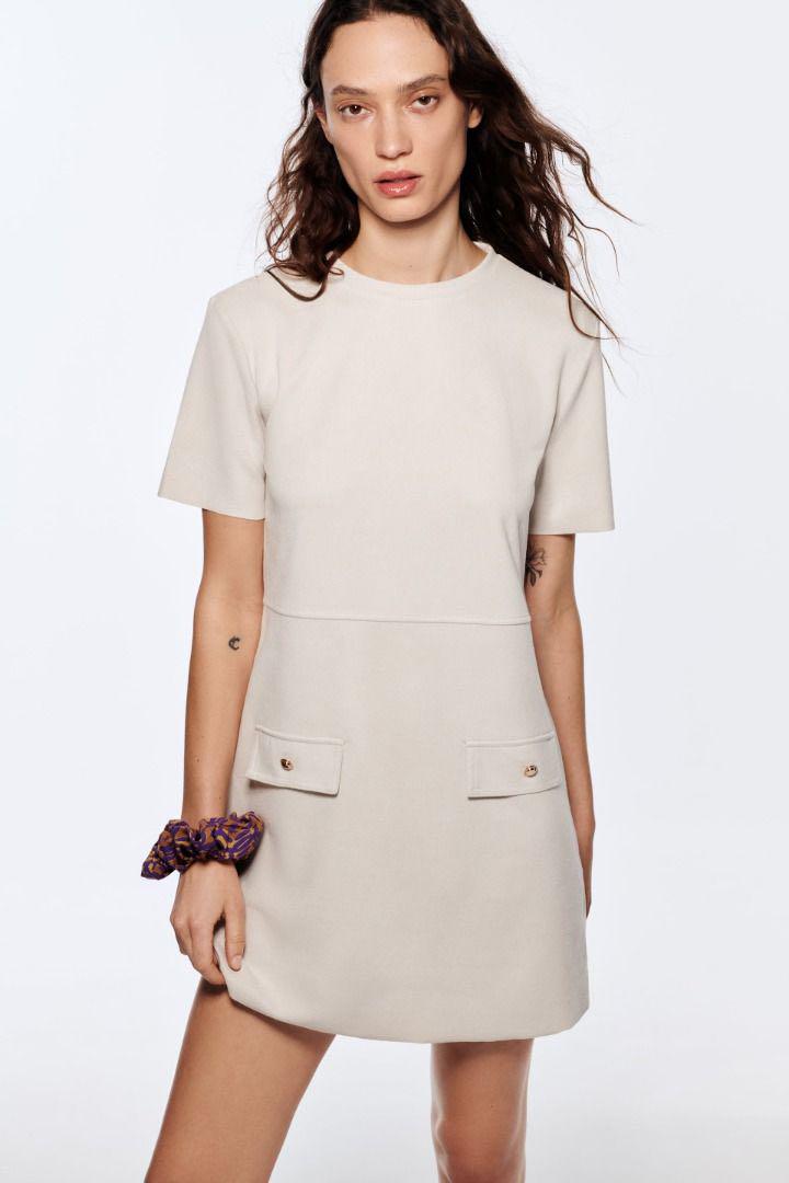 ZARA チュニックワンピース フェイクスエードワンピース - メルカリ