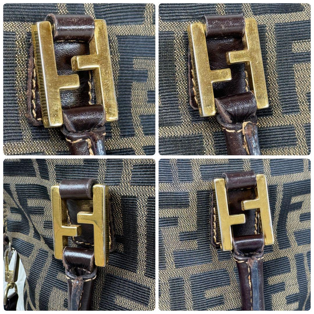 FENDI ハンドバッグ ショルダー 2way ズッカ キャンバス 斜め掛け