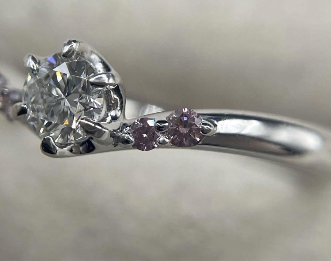 JC50☆高級 ピンクダイヤモンド0.284ct pt リング 鑑付 - メルカリ