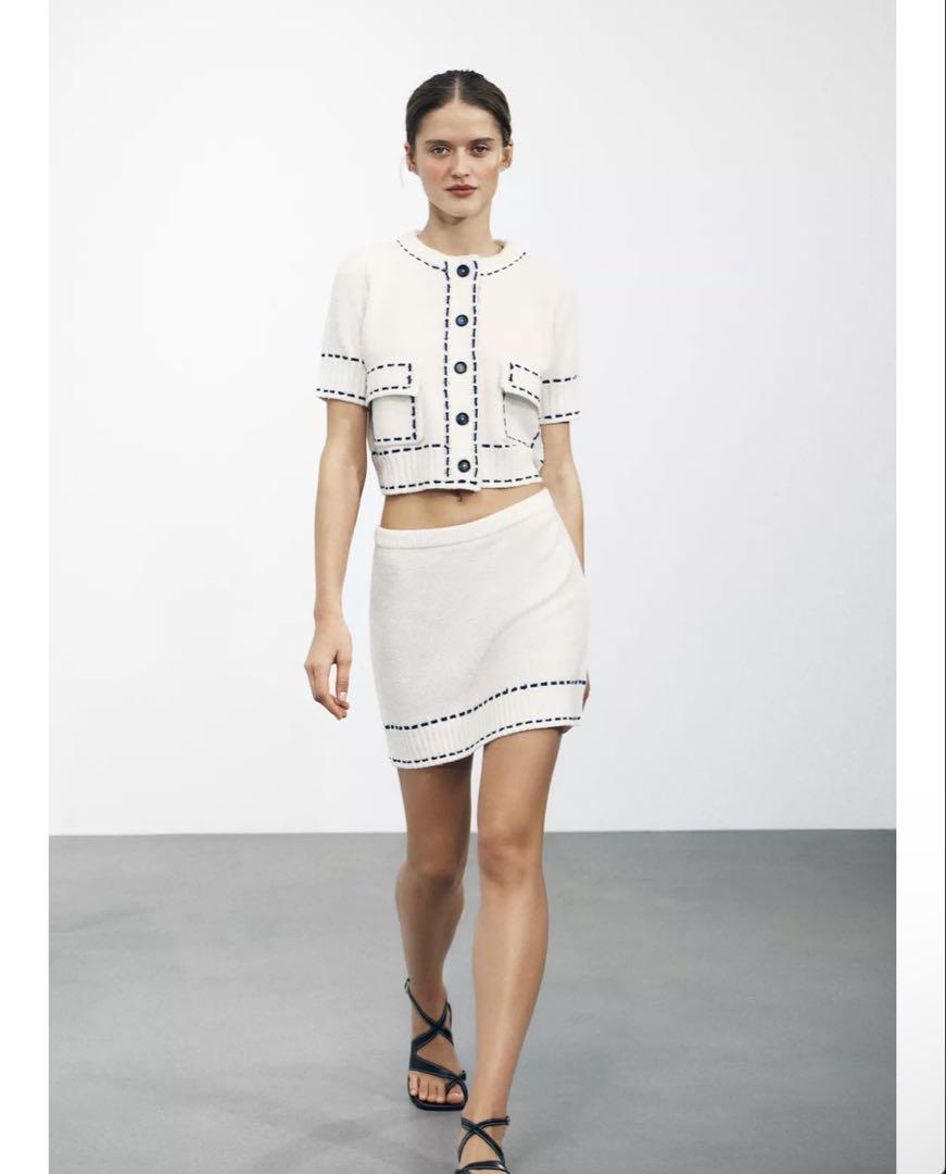 ZARA ステッチニットジャケット ZARA ステッチニットジャケット - メルカリ