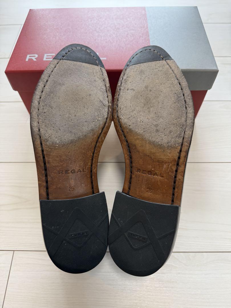 【美品】REGAL 43VRBD 26.0 ブラック ヴァンプ 革底