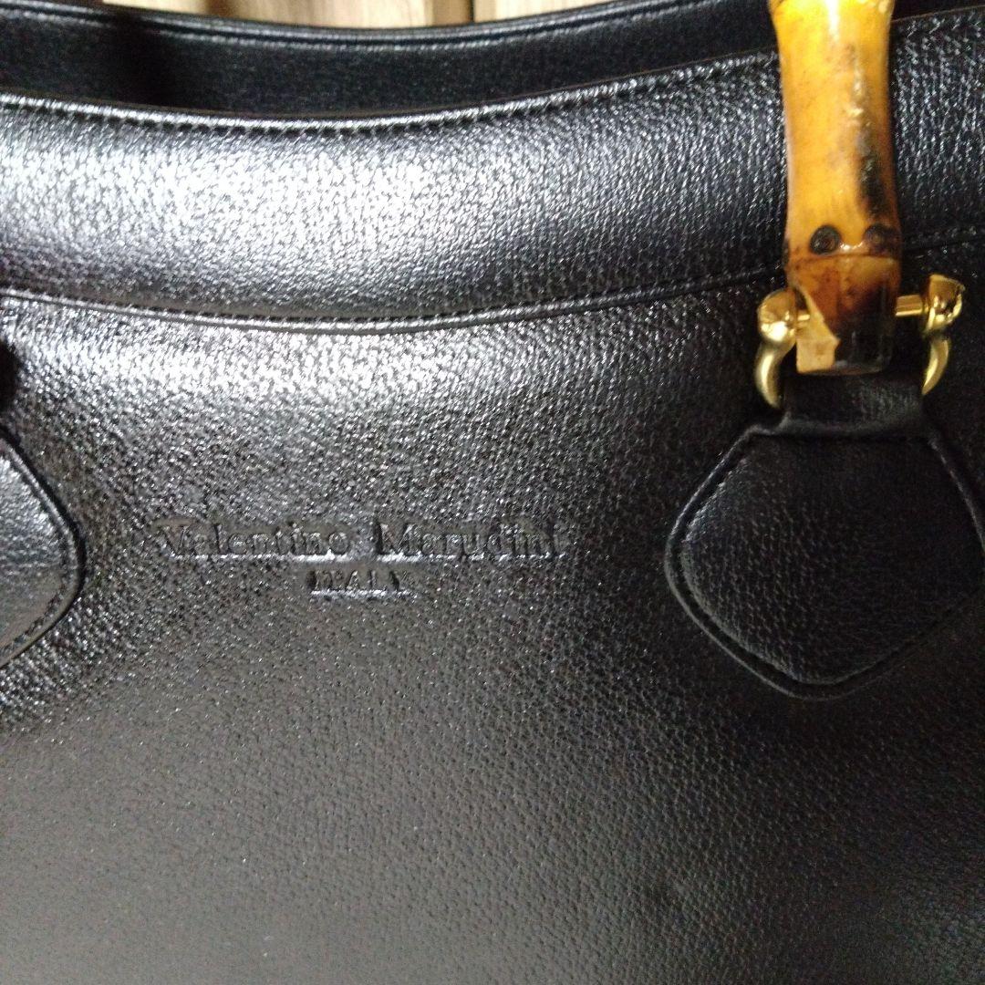 【セール】 Valentino maradini黒レザートートバッグ バッグ バッグ