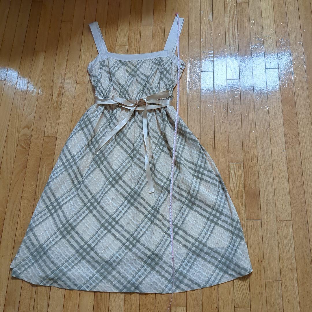 BURBERRY BLUE LABAL デカチェック ワンピース キャミソール付