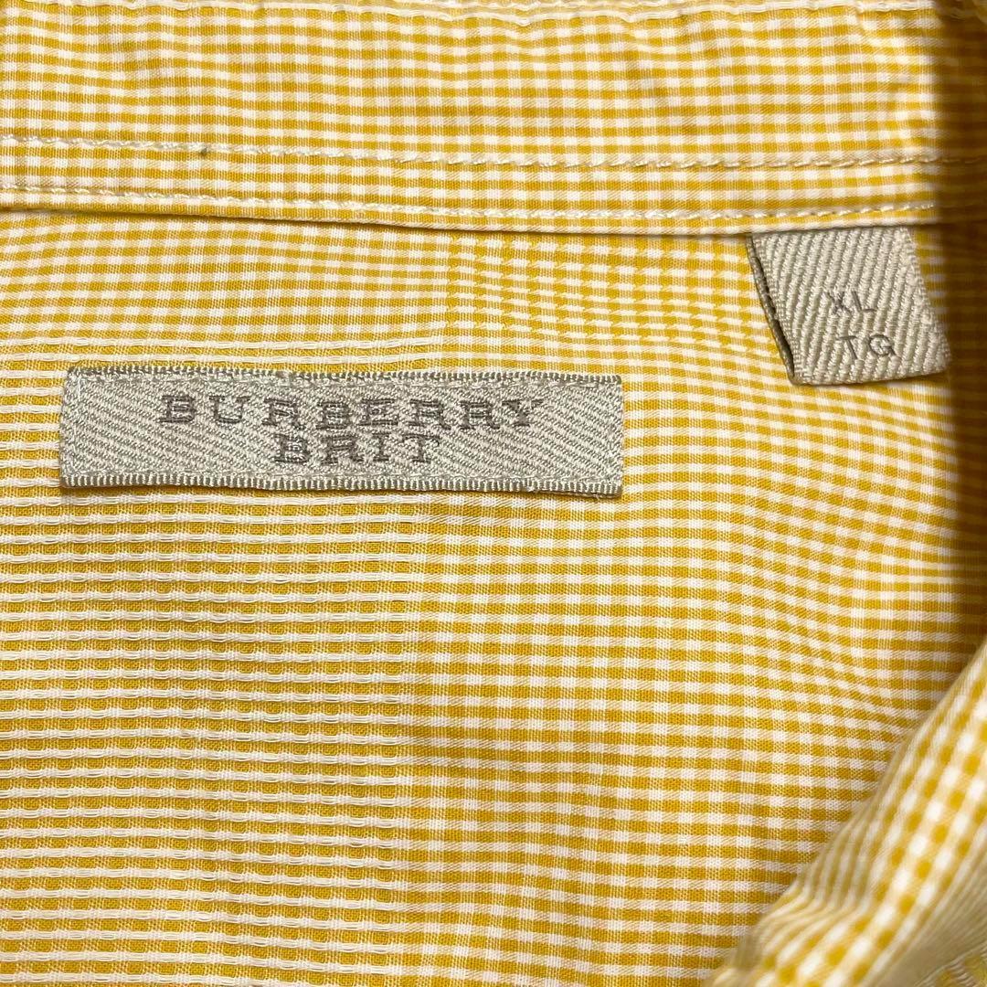 【美品・XL】バーバリー・長袖シャツ・ナイトホースロゴ刺繍・チェック柄・BD
