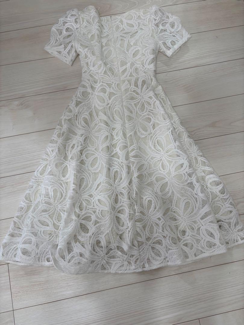 ERUKEI/GINZA COUTURE 花柄ケミカルレースドレス