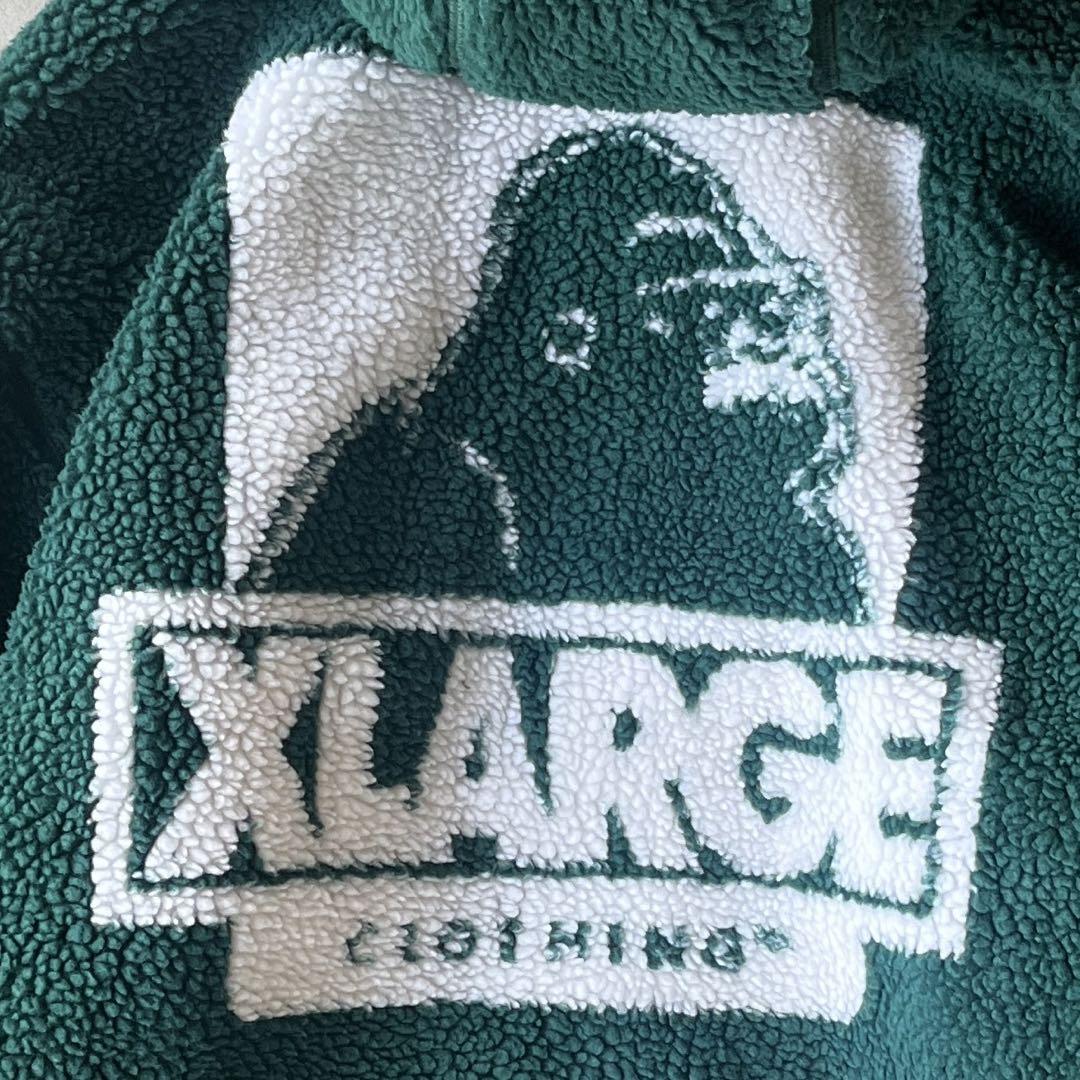 【XLARGE】エクストララージ XL ボアジャケット フーディ 緑 グリーン★ 画像7
