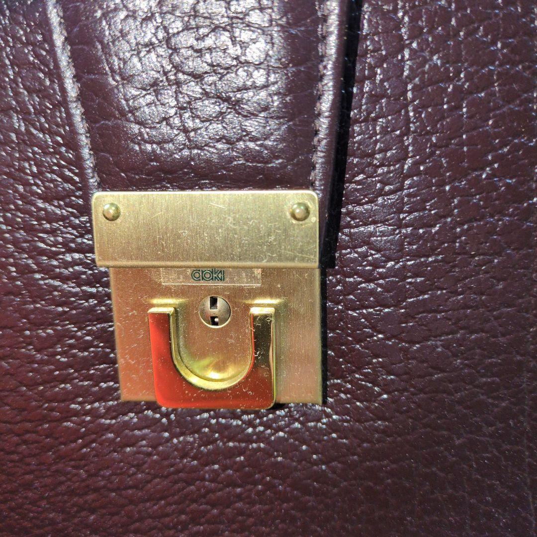 青木鞄　ダークブラウン レザー ビジネスバッグ